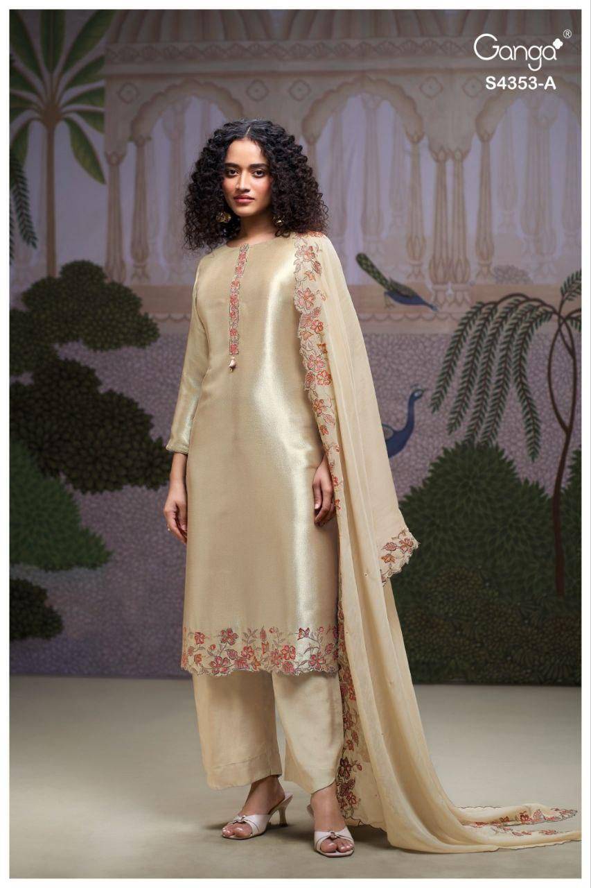 Ganga Glorina 4353 Wholesale dress materials price list